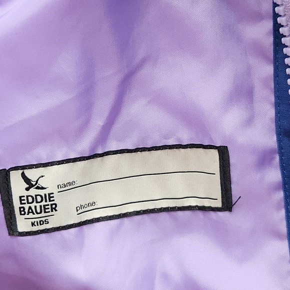 EDDIE BAUER Kids Jacket Size 5/6 Blue Purple Full Zip Shell - Picture 7 of 13